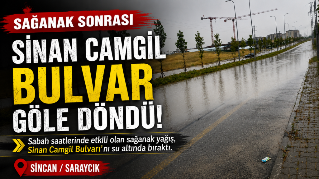 Sağanak Sonrası Sinan Camgil Bulvarı’nda Su Birikintileri Oluştu